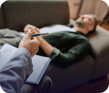 patient in individual therapy session laying down