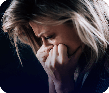 woman clenching fists